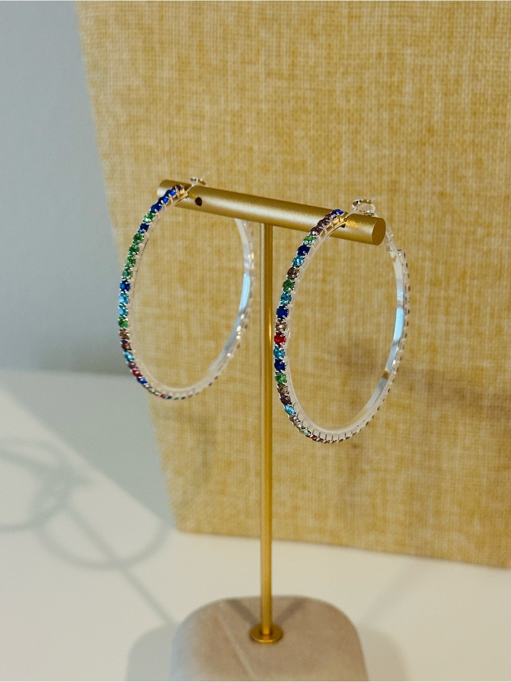 Fashion Jewelry Multicolor Crystal Hoop Earrings